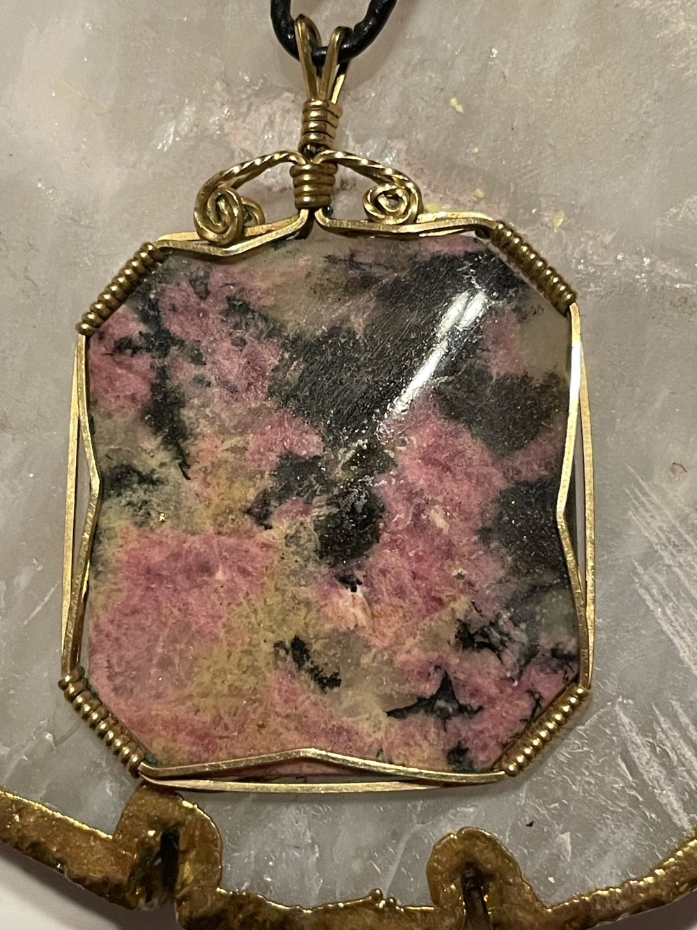 Pink Rhodonite Necklace #8994